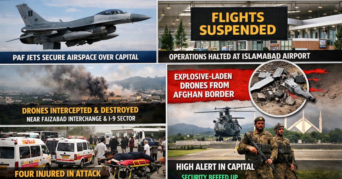 اسلام آباد فضائی حدود میں پاک فضائیہ کی جانب سے ڈرون تباہ کرنے کی کارروائی
