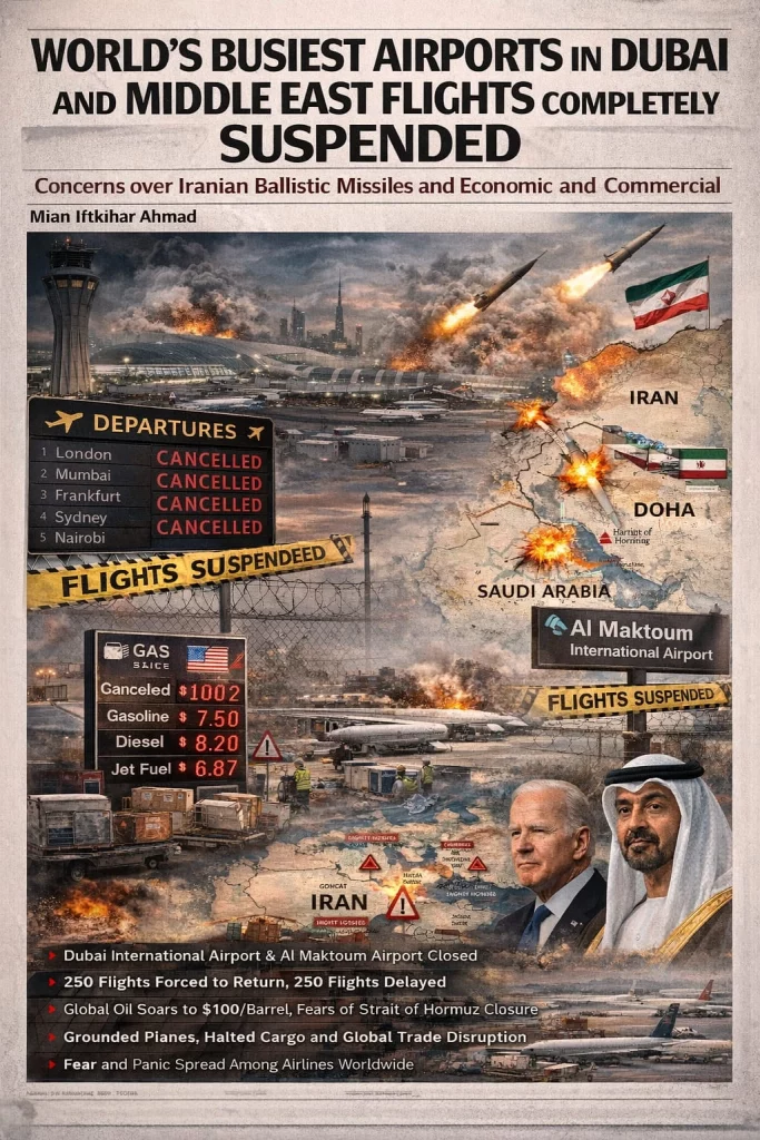 دبئی انٹرنیشنل اور المکتوم سمیت دبئی کے ہوائی اڈے ایرانی میزائل کے خطرے