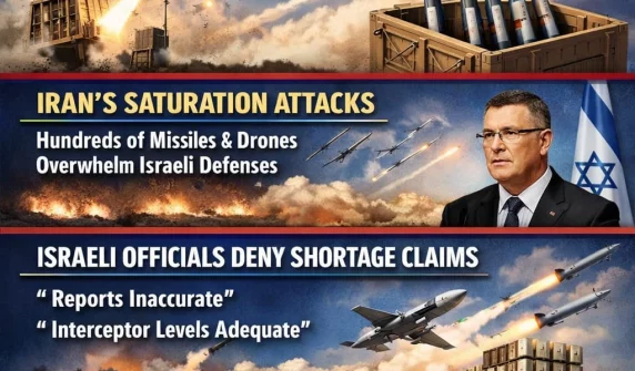 اسرائیل کا دفاعی نظام انٹرسیپٹر میزائلوں کے ذریعے فضا میں میزائل کو تباہ کرتے ہوئے