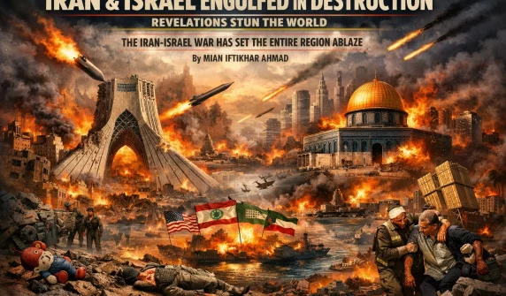 ایران اسرائیل جنگ کے دوران تباہ شدہ شہر اور میزائل حملوں کے مناظر