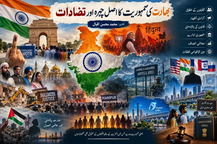 بھارتی پارلیمنٹ اور قومی پرچم، بھارت کے جمہوری نظام پر تجزیاتی مضمون کی نمائندگی کرتے ہوئے