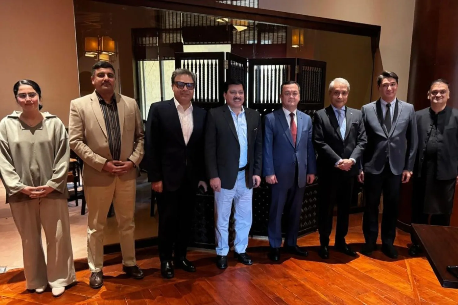 Yousuf Dewan Companies Chairman Dewan Muhammad Yousuf Farooqui meets Uzbekistan Ambassador Alisher Tukhtaev in Islamabad.