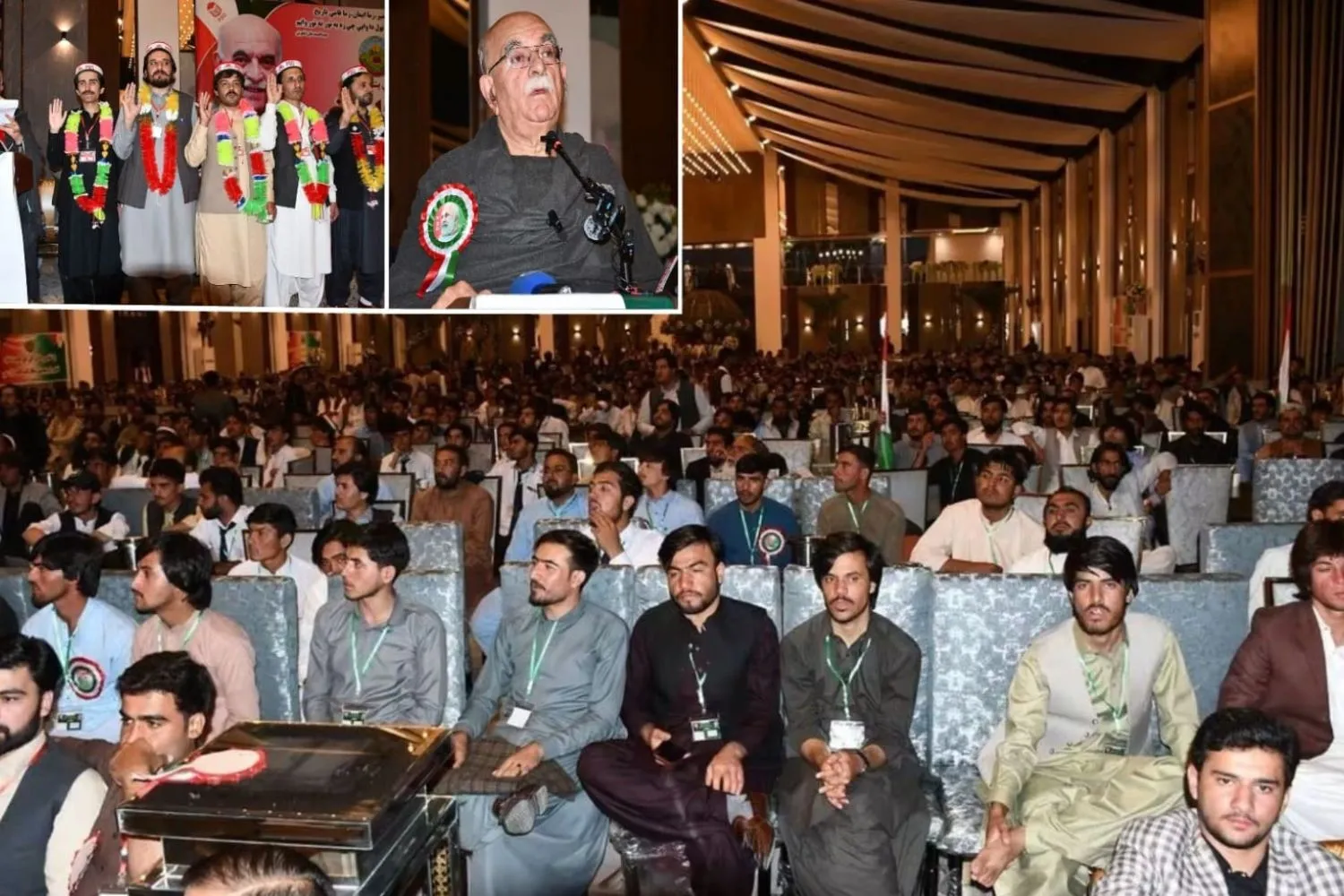 محمود خان اچکزئی کوئٹہ میں سیاسی اور طلبہ کانفرنس سے خطاب کرتے ہوئے