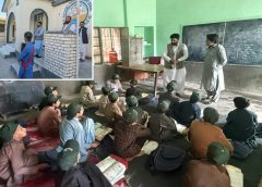 District Education Officer Ashok Kumar Rajput inspecting a government boys’ high school in Chaman, Balochistan.