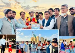 چمن میں کوژک مہران باکسنگ چیمپئن شپ کے دوران رنگ میں مقابلہ کرتے باکسرز